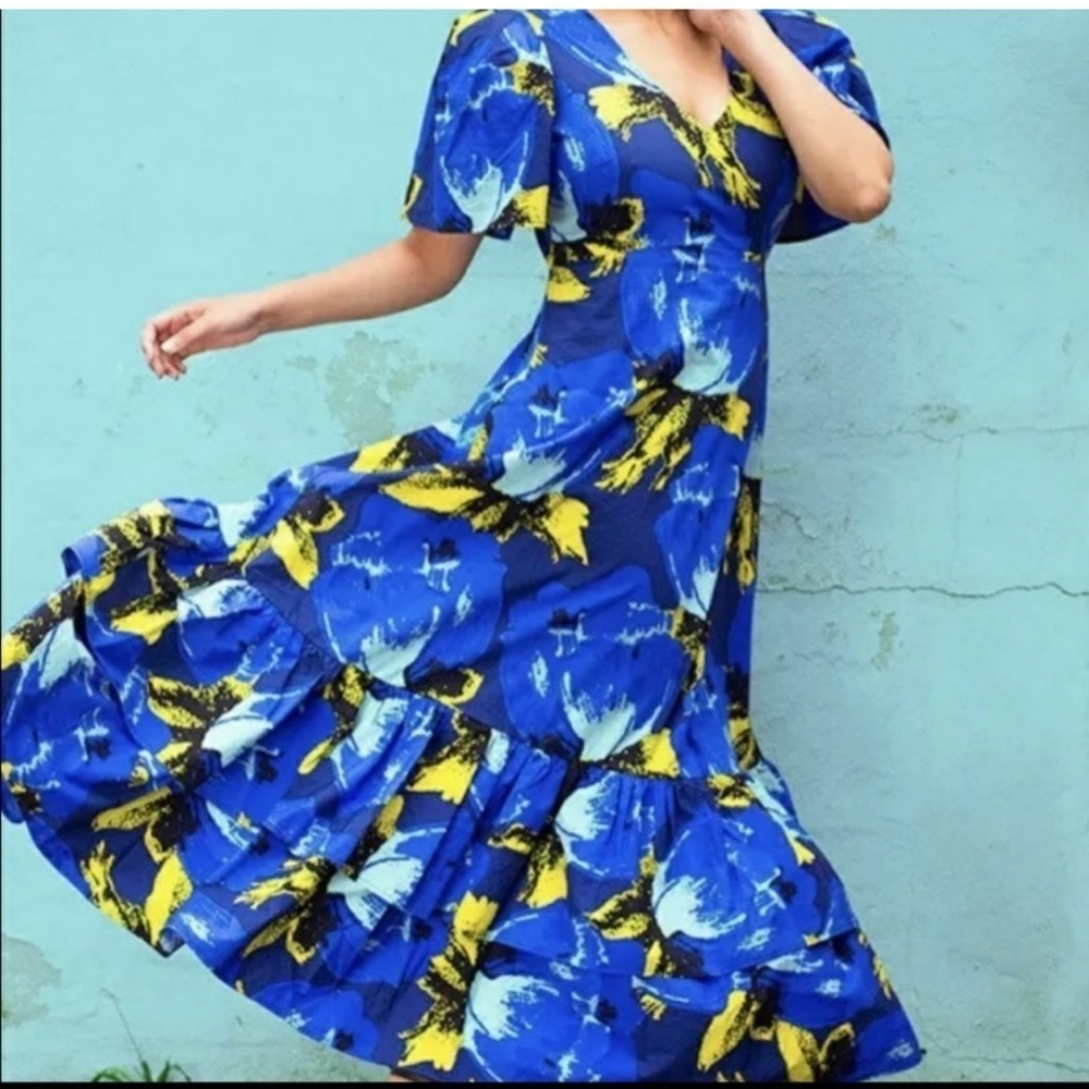 Christopher John Rogers Target Blue floral Dress - Picture 2 of 15